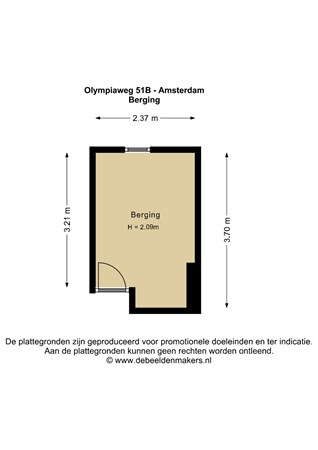 Floorplan - Olympiaweg 51B, 1076 VP Amsterdam